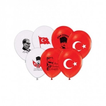 100'LÜ PAKETTE BASKILI ATATÜRK BALON (50/PKT)