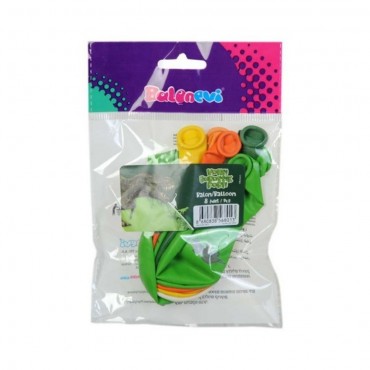 8'Lİ PAKETTE 4+1 VAHŞİ JURASSIC PARTİ BASKILI BALON (12)