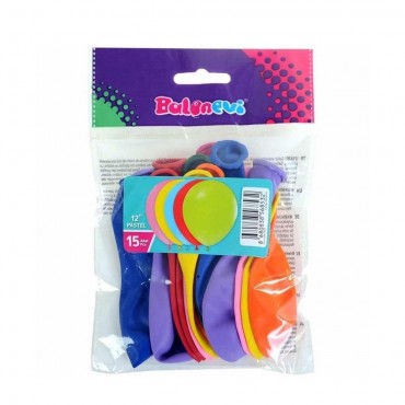 15'Lİ PAKETTE PASTEL KARIŞIK BALON (12)