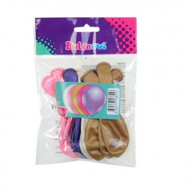 12'Lİ PAKETTE METALİK KIZ ASORTİ BALON (12)