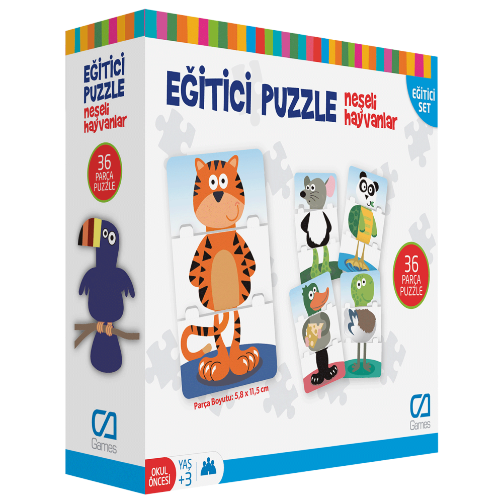 EĞİTİCİ PUZZLE NEŞELİ HAYVANLAR (24)