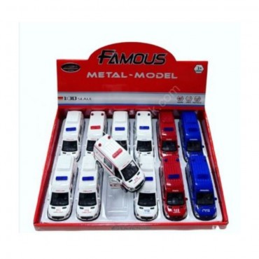 12'Lİ PAKETTE SESLİ ÇEKBIRAK METAL ACİL ARABALAR (48)
