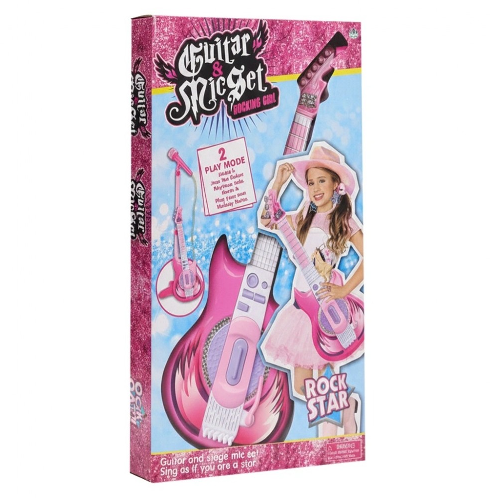 GİTARLI MİKROFON SETİ PEMBE (12)