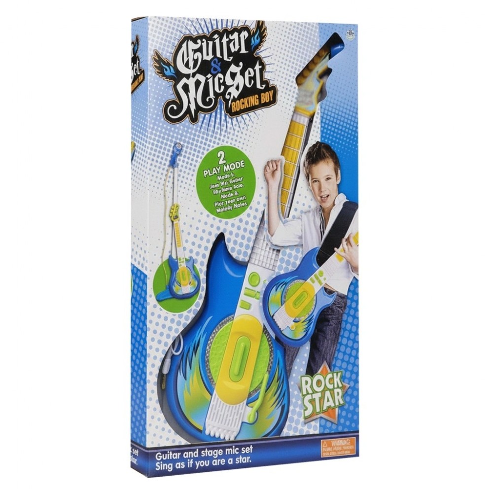 GİTARLI MİKROFON SETİ MAVİ (12)