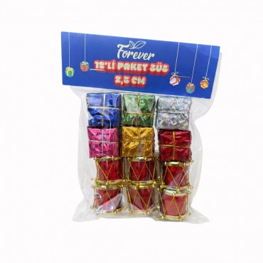 12'Lİ KARIŞIK 2,5 CM YILBAŞI SÜSÜ (500)