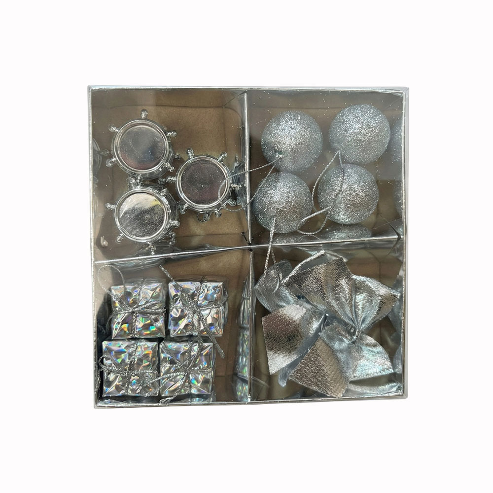 14'LÜ PAKET GÜMÜŞ SÜS 3 CM (104)