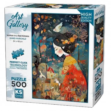 500 PARÇA A WOMAN IN A RED KIMONO PUZZLE (6)