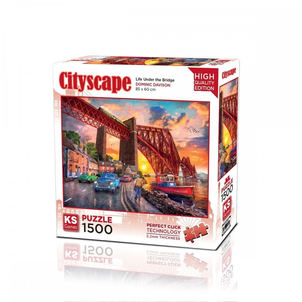 1500 PARÇA FORTH BRİDGE AT SUNSET (LİFE UNDER THE BRİDGE) PUZZLE (6)