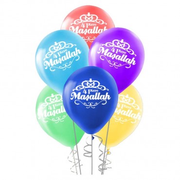 100'LÜ PAKETTE 41 KERE MAŞALLAH SÜNNET PASTEL BALON (20)