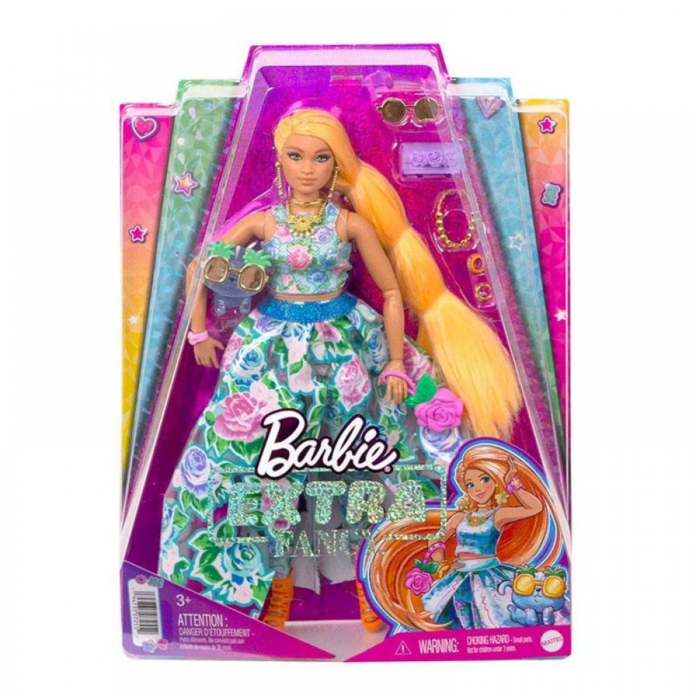 BARBIE EXTRA FANCY ÇİÇEKLİ KOSTUMLÜ BEBEK (4)