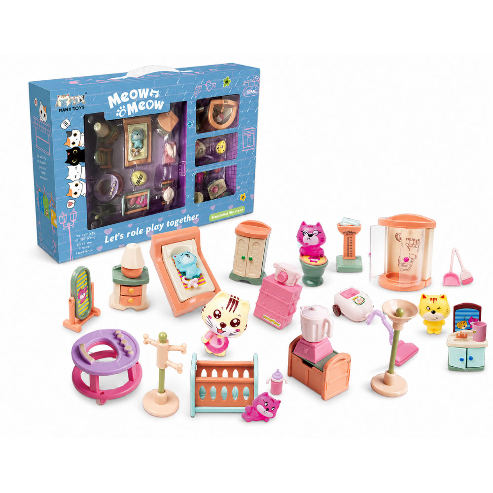 MEOW MEOW SEVİMLİ KEDİ EVİ EŞYALARI (12)