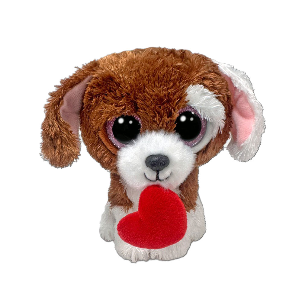 15 CM TY BEANİE BOO'S KALPLİ KAHVERENGİ KÖPEK CUDDLES (12)