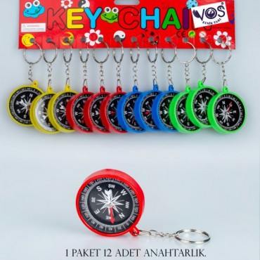 12'Lİ PAKETTE PUSULA ANAHTARLIK (1200)