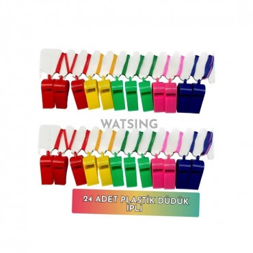 24'LÜ PAKETTE PLASTİK RENKLİ DÜDÜK (2400)