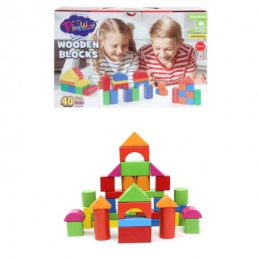 KUT. AHŞAP 40 PARÇA RENKLİ BLOKLAR (24)