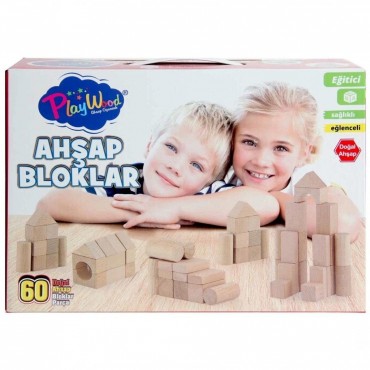KUT. 60 PARÇA DOĞAL AHŞAP BLOKLAR (24)