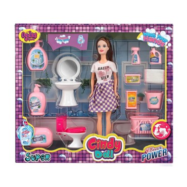 CINDY DOLL LAVABO VE TEMİZLİK SETLİ BEBEK (12)