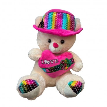 60 CM ŞAPKALI VE KALPLİ PELUŞ AYI (13)