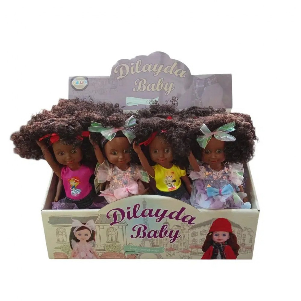 24 CM KIVIRCIK SAÇLI KOYU TENLİ BEBEK (72)