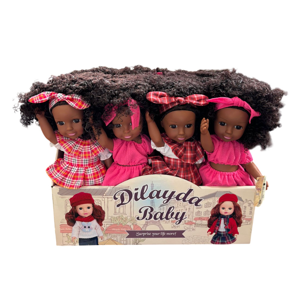 12'Lİ PAKETTE 36 CM KIYAFETLİ İNGİLİZCE ŞARKILI ESMER BEBEK (48)