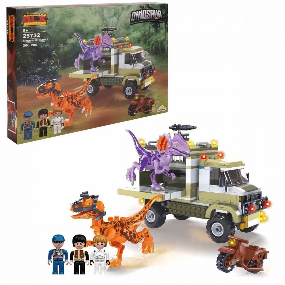 366 PARÇA BLX-DINOSAUR SET DİNOZORLAR VE DİNOZOR TAŞIMA ARACI LEGO (8)
