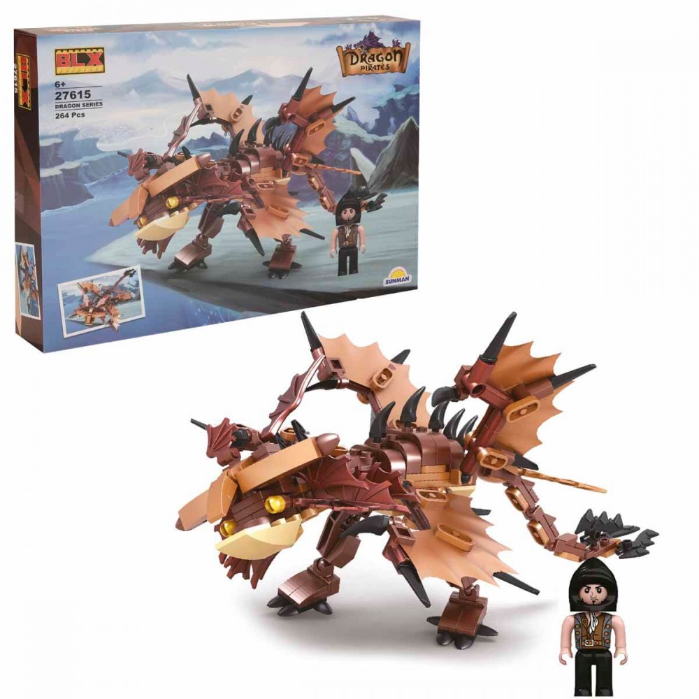 264 PARÇA BLX-DRAGON SET KAHVERENGİ EJDERHA LEGO (12)