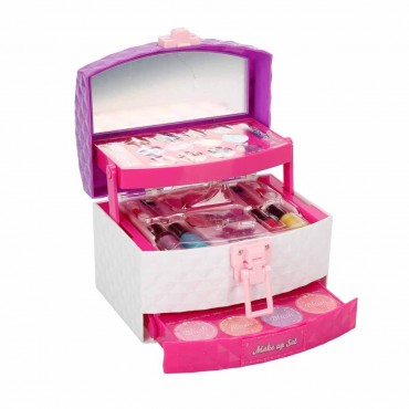 3 KATLI ÇANTALI PRETTY PİNKY MAKYAJ SETİ (8)