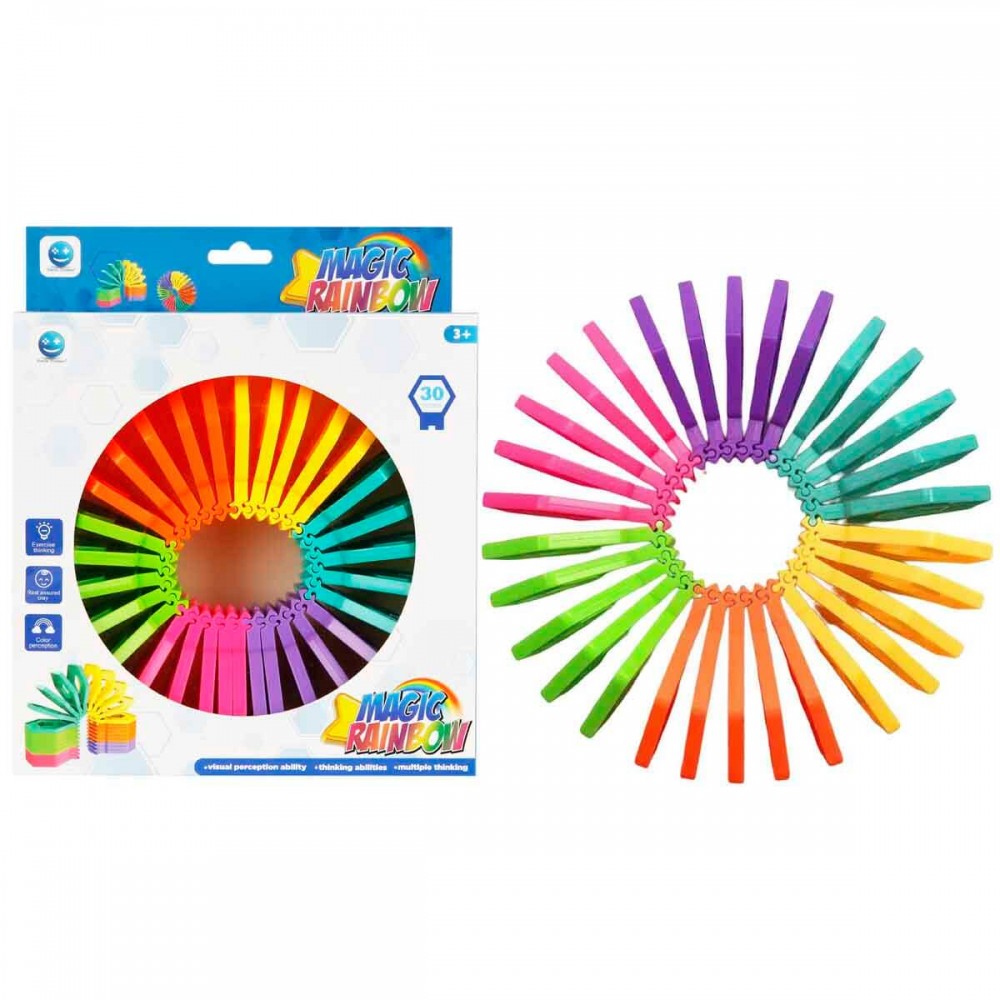 KUT. SİHİRLİ GÖKKUŞAĞI RENKLİ DÖNGÜ ZEKA OYUNU (48)