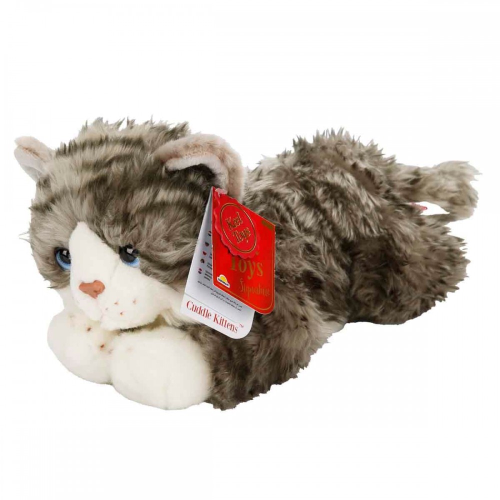 25 CM YATAN GRİ PELUŞ KEDİ (24)