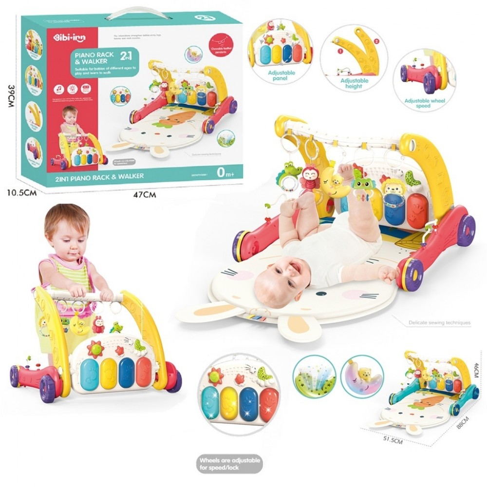 PİYANOLU 2 İN 1 BEBEK YÜRÜTECİ VE TAVŞAN DESENLİ KIRMIZI OYUN HALISI (8)