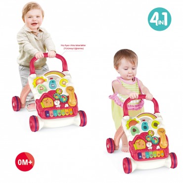 PİYANOLU 4 İN 1 BEBEK YÜRÜTECİ PEMBE (6)