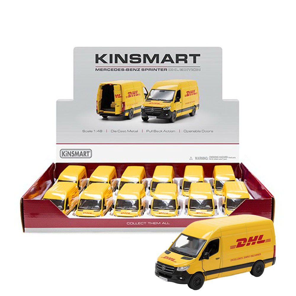 12'Lİ PAKETTE 1:48 ÇEK BIRAK MERCEDES-BENZ SPRINTER DHL (72)