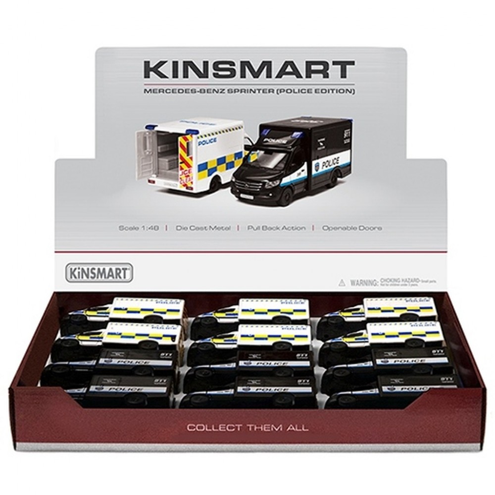 12'Lİ PAKETTE 1:48 ÇEK BIRAK MERCEDES-BENZ SPRINTER POLİS (72)