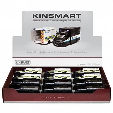 12'Lİ PAKETTE 1:48 ÇEK BIRAK MERCEDES-BENZ SPRINTER POLİS (72)