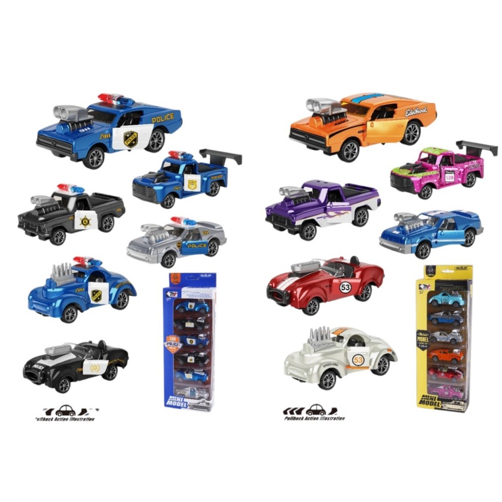 1:64 6'LI ÇEK BIRAK MİNİ MODEL METAL KLASİK ARABA (24)