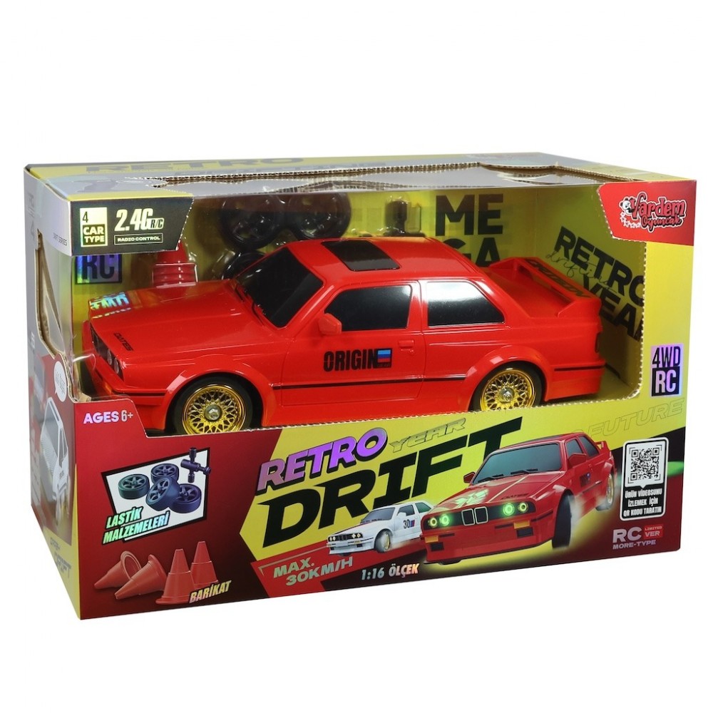 U.K 1:16 ŞARJLI 30KM/H 4X4 RETRO DRİFT ARABA (6)